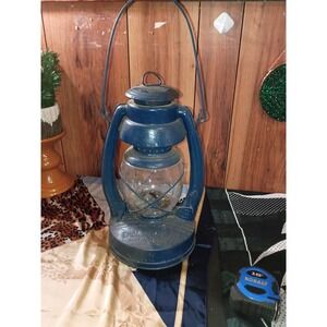 Embury Warsaw Pa USA Air Pilot No.2 Kerosene Lantern Blue 14.5 Inch